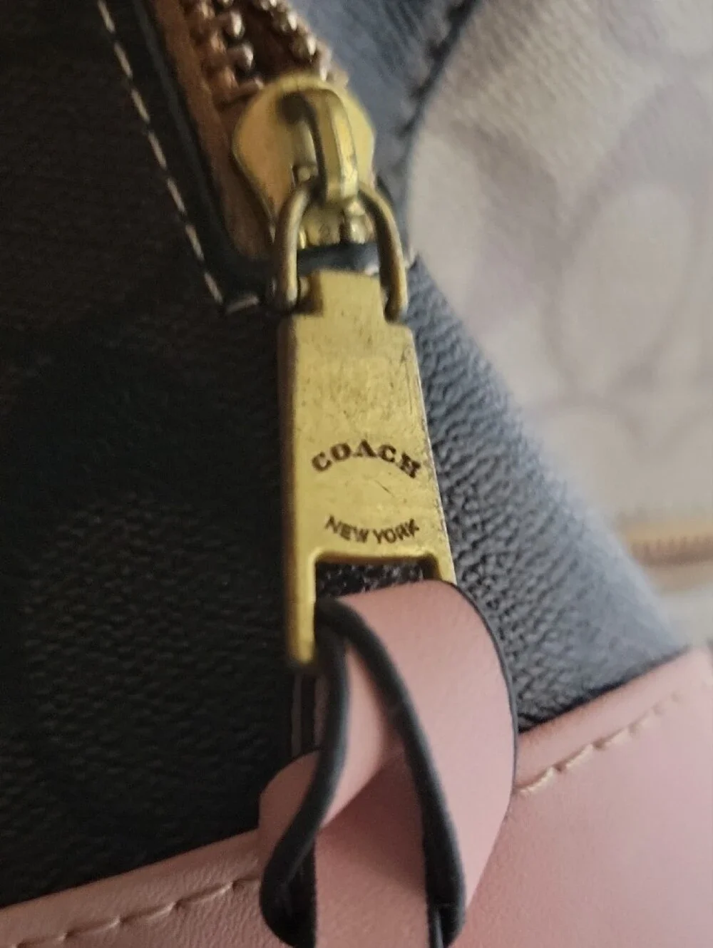 Coach Signature Backpack in Pink and Tan